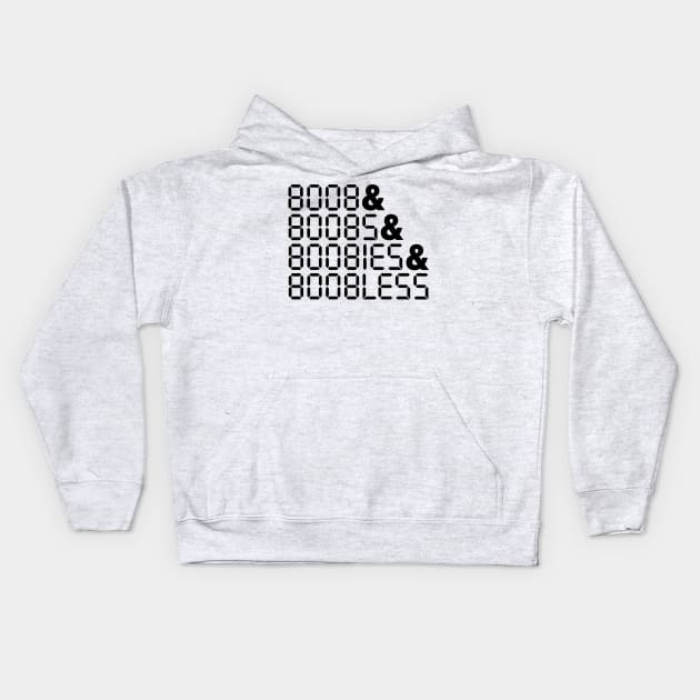 BOOBLESS Calculator Upside-down Words Kids Hoodie by darklordpug